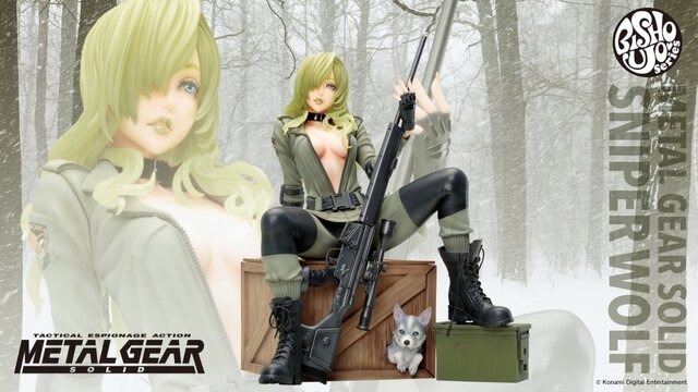 From the boldly exposed chest to the ruggedness of the rifle, it has been thoroughly recreated! The beautiful ``Sniper Wolf'' figure from the masterpiece ``Metal Gear Solid'' is on sale again.