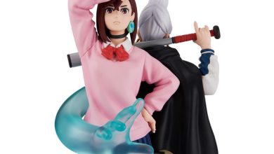 Photo of “Dandadan” Momo and Okarun pose back to back! Statue figures now available